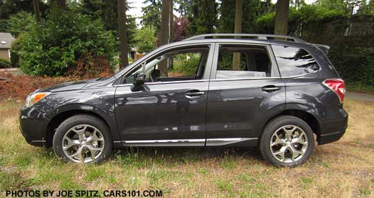 side view 2015 Forester 2.5 Touring, dark gray color