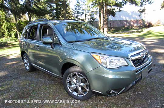 2015 subaru forester touring, new lower chrome accent strip, jasmine gree.