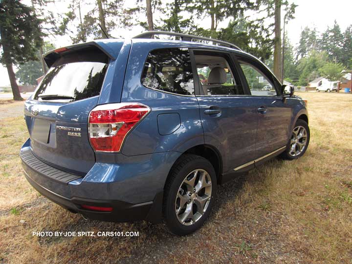 rear view quartz blue 2016, 2015 Forester 2.5 Touring with 18" silver alloys