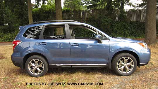 side view 2015 Forester 2.5 Touring, blue color shown