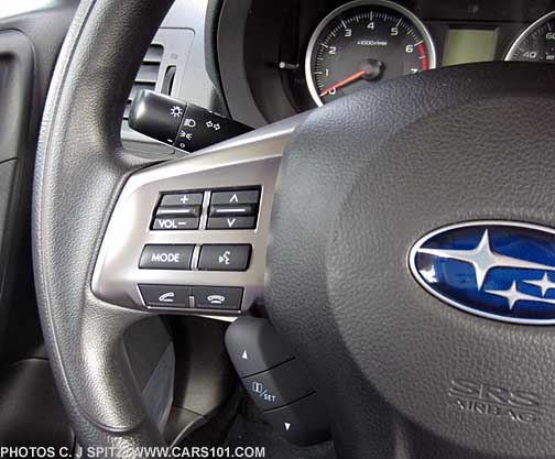 2015 Forester 2.5i and Premium vinyl wrapped steering wheel bluetooth and audio controls