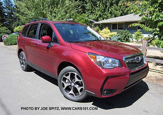 side view venetian red 2015 Forester 2.0XT Premium