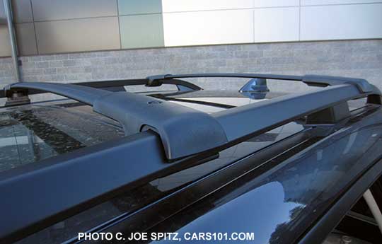 2016 Subaru Forester optional aero cross bars mount on the factory roof rails.  150 pound capacity.