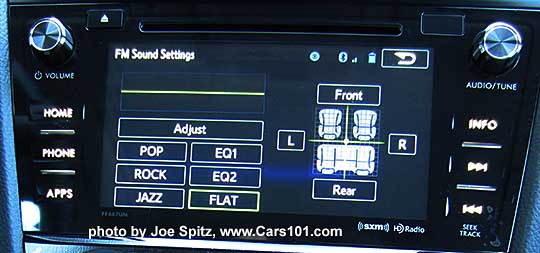 2016 Forester 7" audio system tuning with graphic equalizer. Not available on Touring model of with Harman Kardon system