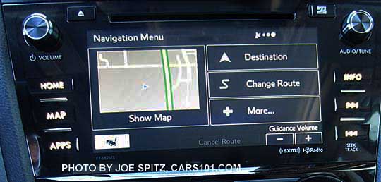 2016 Subaru Forester 7" navigation system setup screen.  3 years free annual map updates