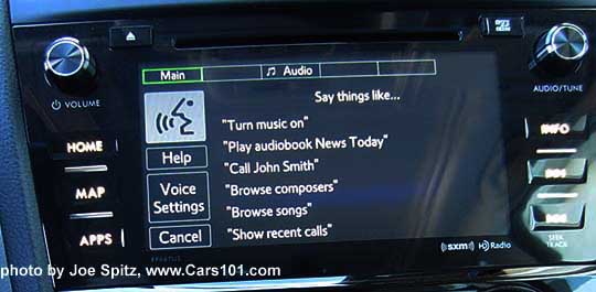 voice activation screen 2016 Forester 7" audio system on 2.5 Premium, Limited, Touring, 2.0XT Premium, 2.0XT Touring models
