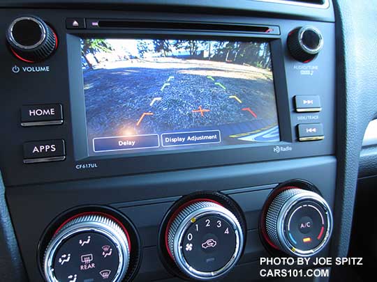 2016 Forester 2.5i 6.2" audio system. Showing the rear view backup camera.