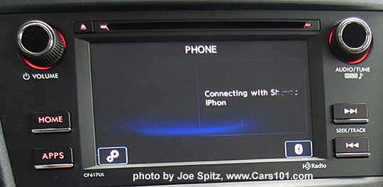 Subaru 2016 Forester 2.5 system phone connection screen