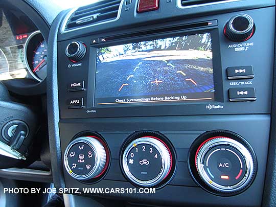 2016 Subaru Forester 2.5i model's 6.2" audio system showing the full console with rear view backup camera