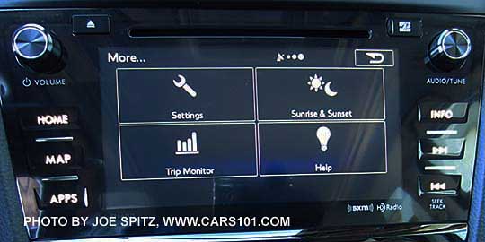 2016 Forester 7" audio Navigation settings screen. 3 years free annual map updates