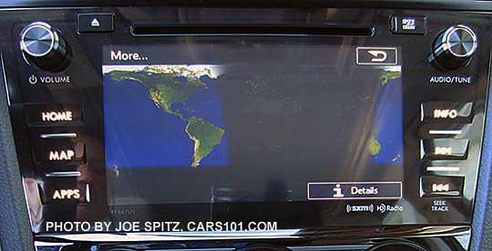 2016 Forester 7" audio Navigation sunrise and sunset screen. 3 years free annual map updates