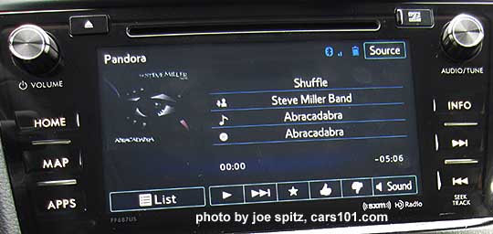 2016 Forester 7" audio system with Pandora app. requires android or iphone