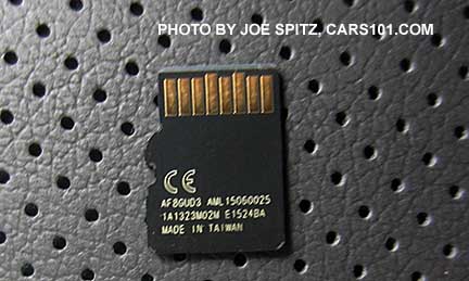 2016 Subaru Forester 7" navigation system microSD card, back side shown