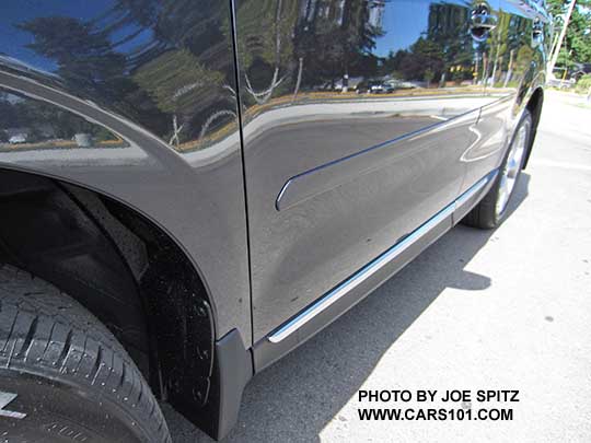 2016 Forester optional body side moldings, dark gray shown