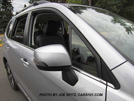 2016 Subaru Forester bright window lower exterior trim on Limited and Touring models. Ice silver shown.