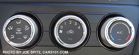 2016 Subaru Forester 2.5i and 2.5i Premium heater/ac controls, 4 fan speeds.