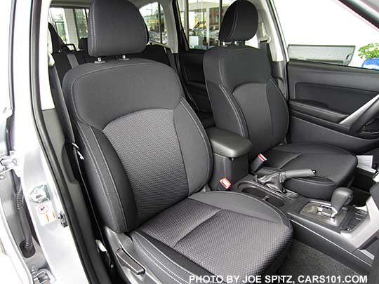 2016 Subaru Forester Premium front seats, black cloth shown