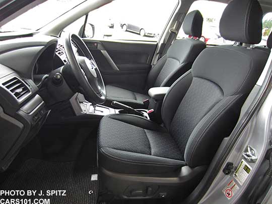 2016 Subaru Forester Premium front seats, black cloth shown, from drivers side