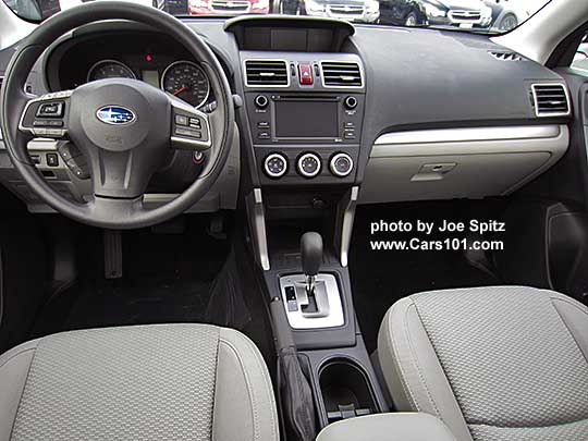 2016 Subaru Forester2.5i base model interior. Gray (pewter gray) cloth shown
