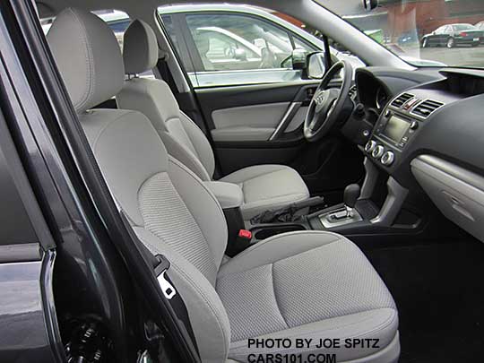 2016 Forester 2.5i gray (pewter gray) cloth interior, from the passenger side