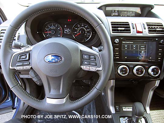 2016 Subaru Forester 2.0XT Touring leather wrapped steering wheel with Eyesight cruise control, and Si Drive