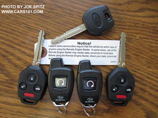 2016 Subaru Forester- 3 keys plus 2 optional remote start fobs