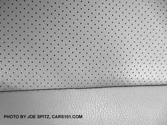 2016 Subaru Forester gray perforated leather on Limited and Touring models. Its a light pewter gray.