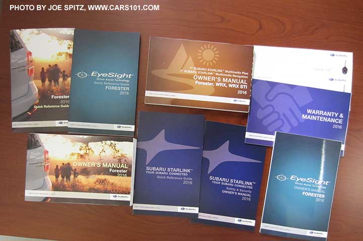 2016 Subaru Forester owner's manuals and booklets