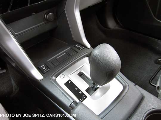 2016 Forester Premium CVT shift knob and silver surround. Notice the L-D for Low and Drive modes