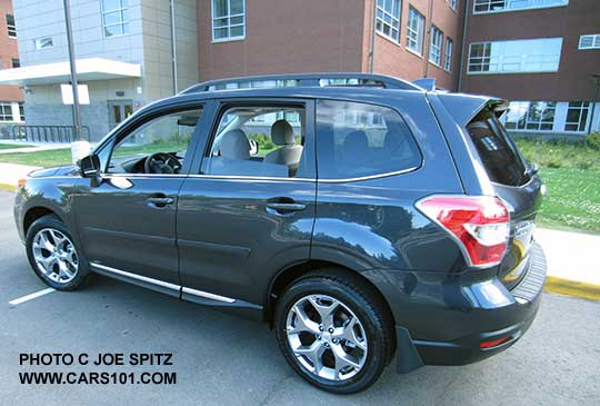 2016 Forester 2.5 Touring, dark gray color shown, Optional side moldings, splash guards, rear bumper cover