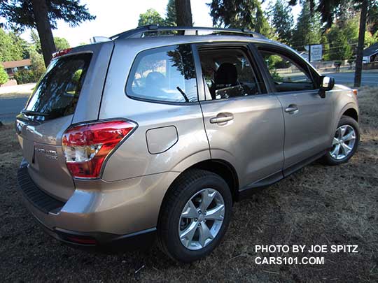 2016 Forester 2.5i base model with opotional alloy wheel, roof rail value package. Burnished bronze shown. Notice the windiows, they dont have dark tint