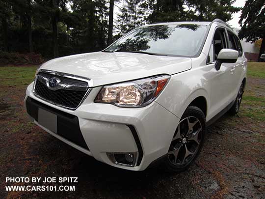 2016 white Subaru Forester 2.0XT Premium with optional fog lights