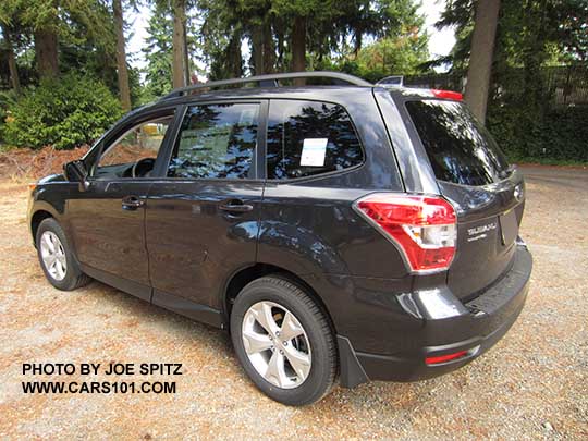 2016 Forester Premium, dark gray shown. With optional rear bumper cover, splash guards
