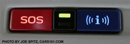 2016 Subaru Forester Starlink Connected Services Overhead Call Buttons for emergency roadside assistance and vehicle monitoring program on Forester Premium, Limited, and Touring