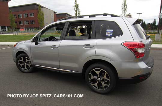 side profile view 2016 Subaru Forester 2.0XT Touring, ice silver shown