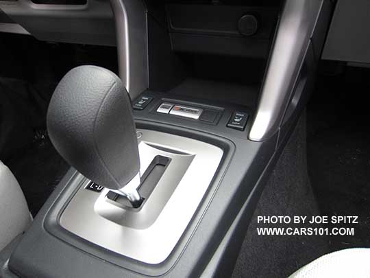 2017 Subaru Forester Premium vinyl shift knob with silver shift plate D drive and L low mode, dual mode heated front seats, and XMode