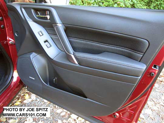 2017 Subaru Forester passenger inner door panel with black leatherette door insert.