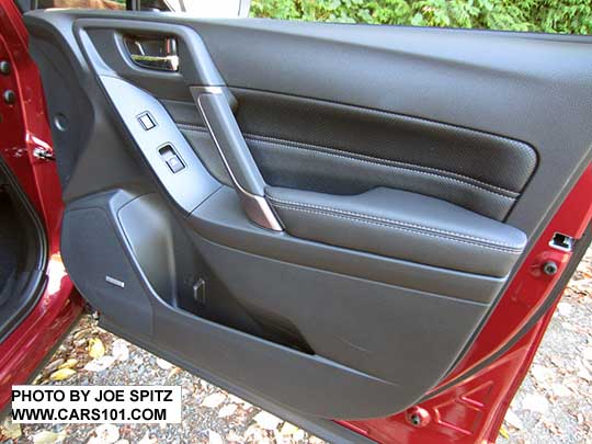 2017 Subaru Forester passenger inner door panel with black leatherette door insert.