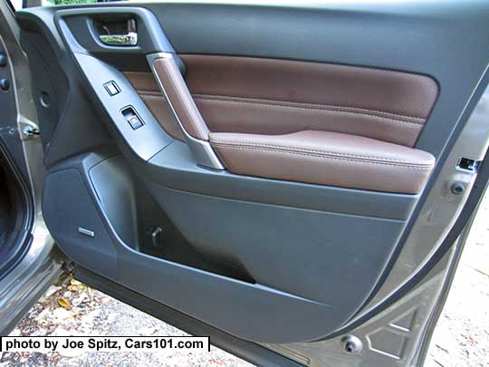 2017 Subaru Forester inner front passenger door panel with saddle brown leatherette insert