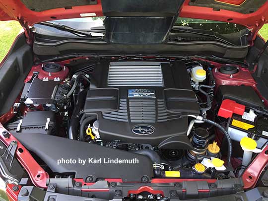 2018 and 2017 Subaru Forester 2.0XT turbo engine. Photo by Karl Lindemuth at Van Bortel Subaru