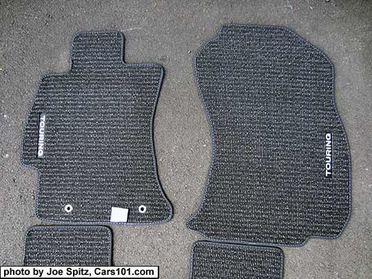 2018 and 2017 Subaru Forester 2.5i and XT Touring standard set of 4 gray  carpeted floor mats with Touring logo