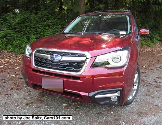2018 and 2017 Subaru Forester 2.5 Touring. venetian red shown