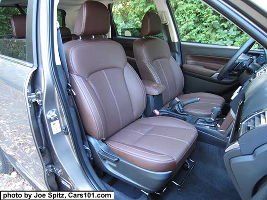 2017 Subaru Forester 2.5i and 2.0XT Touring saddle brown leather front seats