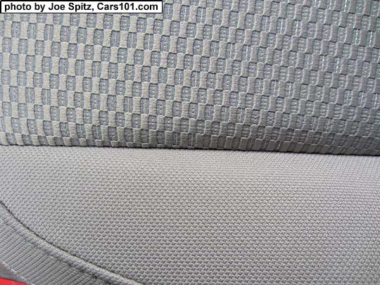 closeup of the 2018 and 2017 Subaru
                Forester platinum gray cloth interior