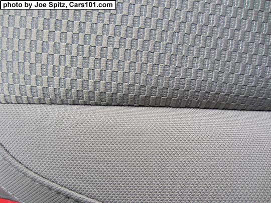 closeup of the 2018 and 2017 Subaru Forester platinum gray cloth interior