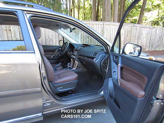 Sepia Brown 2018 and 2017 Subaru Forester with Saddle Brown leather interior