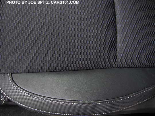 closeup of the 2018 and 2017 Forester 2.0XT Premium black cloth with sport bolsters