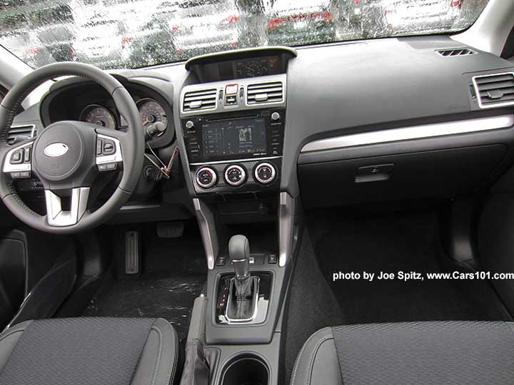 2018 and 2017 Subaru Forester 2.0XT Premium, black cloth, gloss black shift plate with silver dash trim