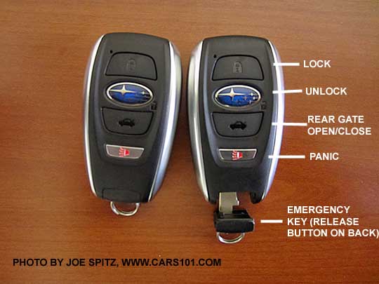 2018 and 2017 Subaru Forester 2 keyless access, pushbutton start key fobs