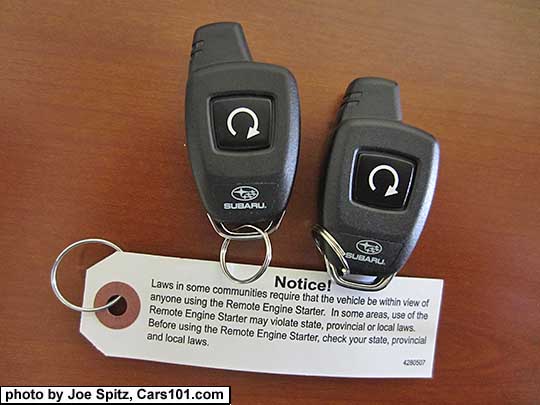 2018 and 2017 Subaru Forester optional two remote engine start long range fobs.